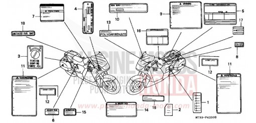CAUTION LABEL ST1100N de 1992